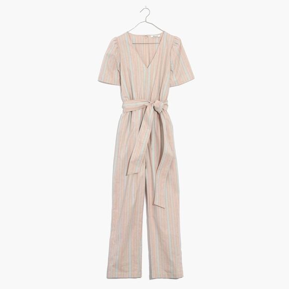 Madewell Striped Linen-Blend Jumpsuit - Size 4 - Picture 2 of 2